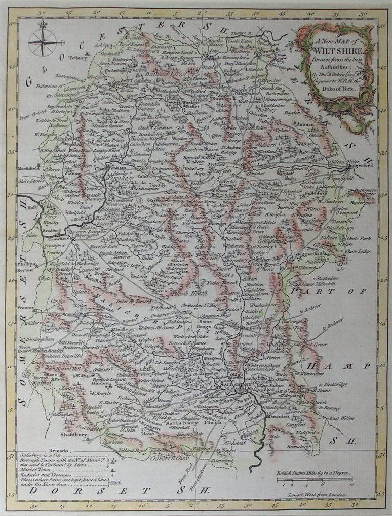 Map of Wiltshire - Kitchin